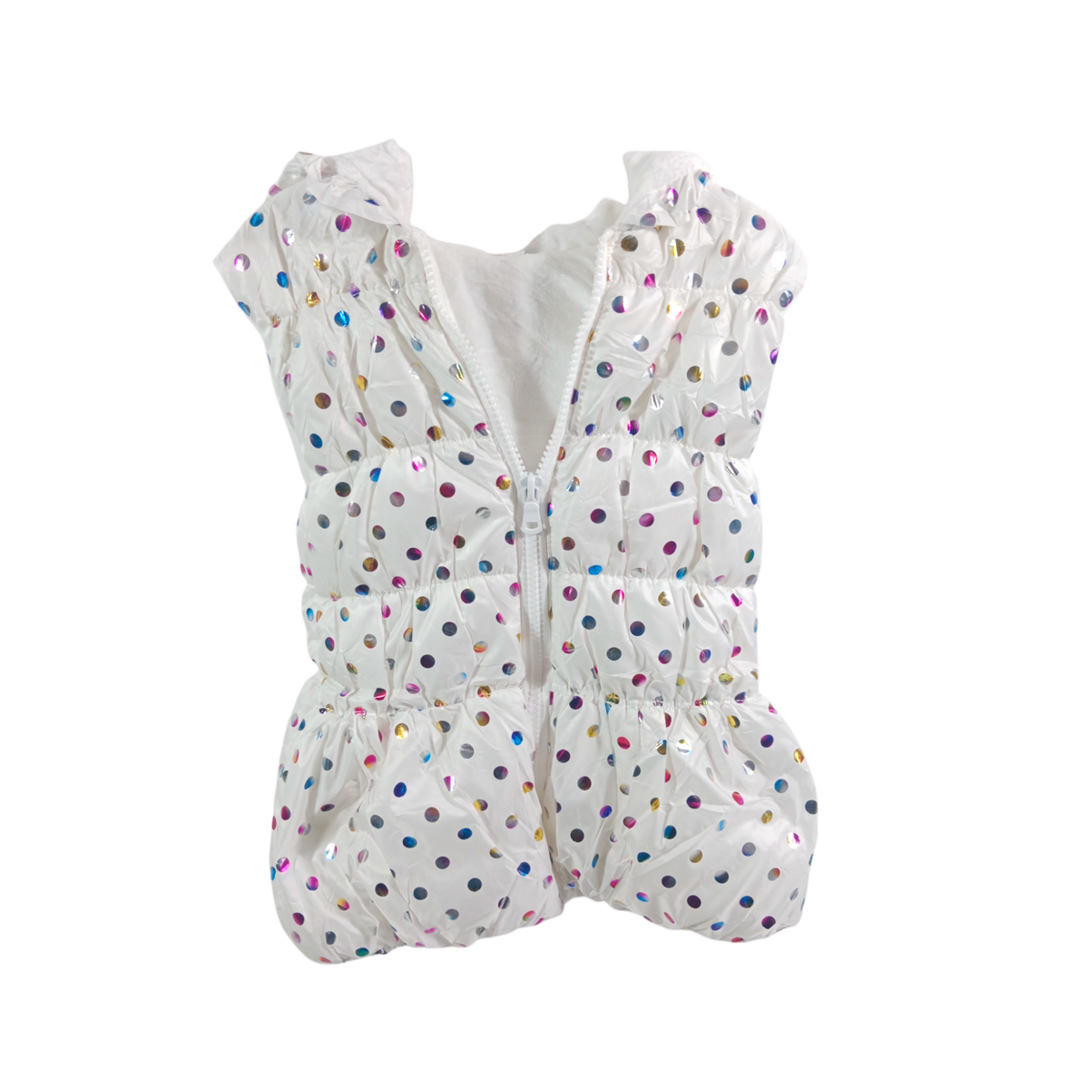 Polka Dot Hooded Puffer Vest