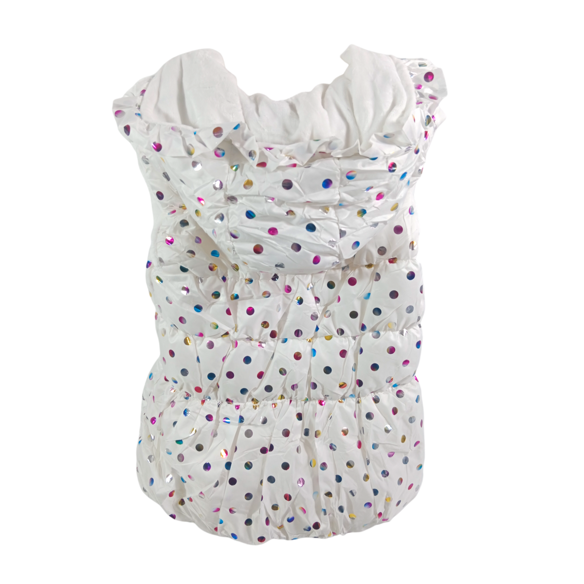 Polka Dot Hooded Puffer Vest