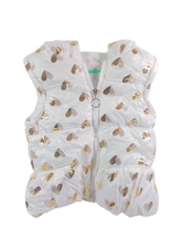 Baby Girls White With Gold Hearts Puffer Jacket