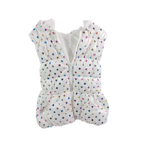 Polka Dot Hooded Puffer Vest