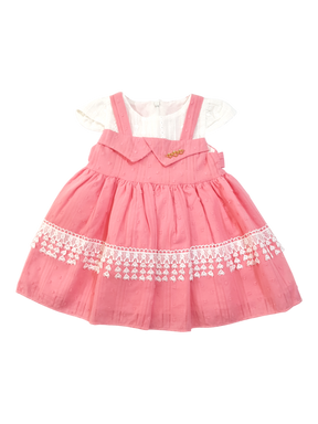 Baby Girl Embroidered Pink Dress With Trouser