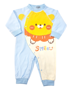 Cotton Long Sleeve Sleeper Baby Cartoon With Smile Print
