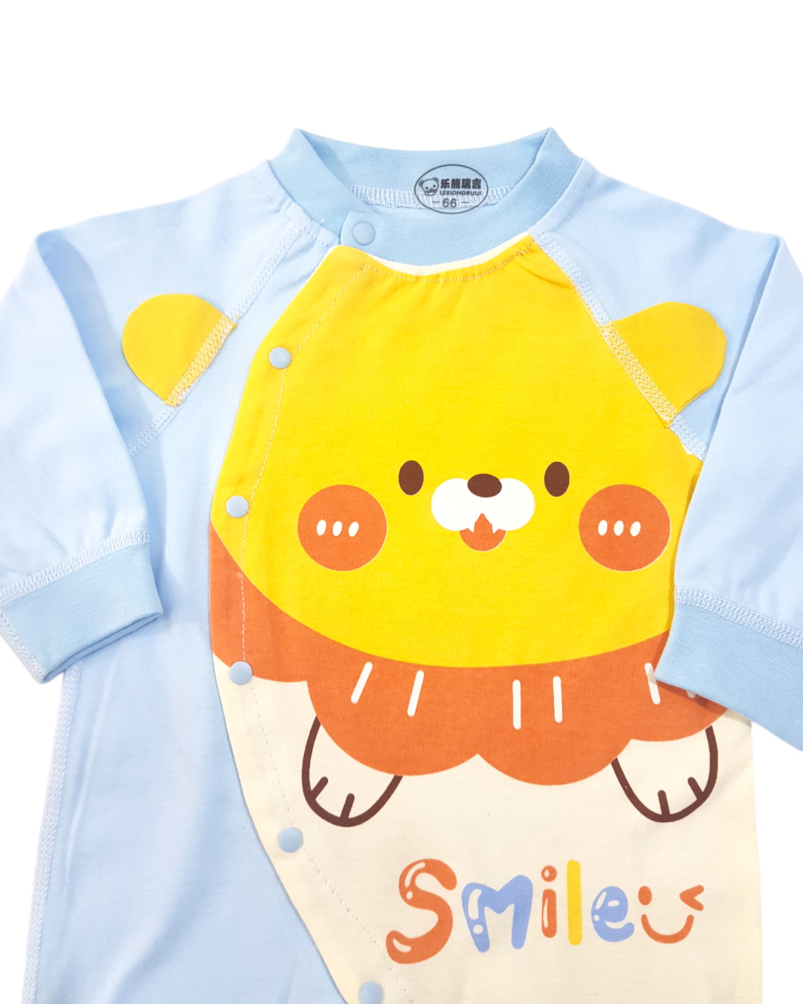 Cotton Long Sleeve Sleeper Baby Cartoon With Smile Print