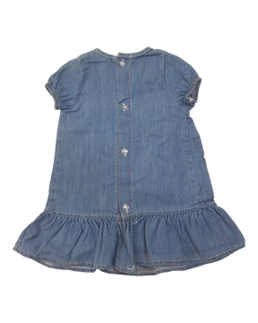 Flowery Embroidered Denim Dress