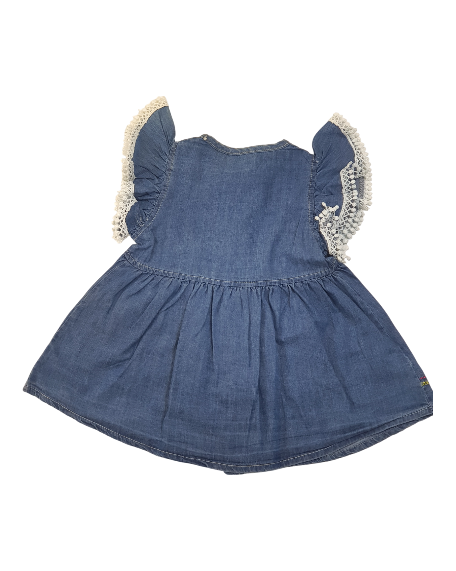 Flowery Embroidered Denim Dress