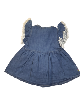 Flowery Embroidered Denim Dress