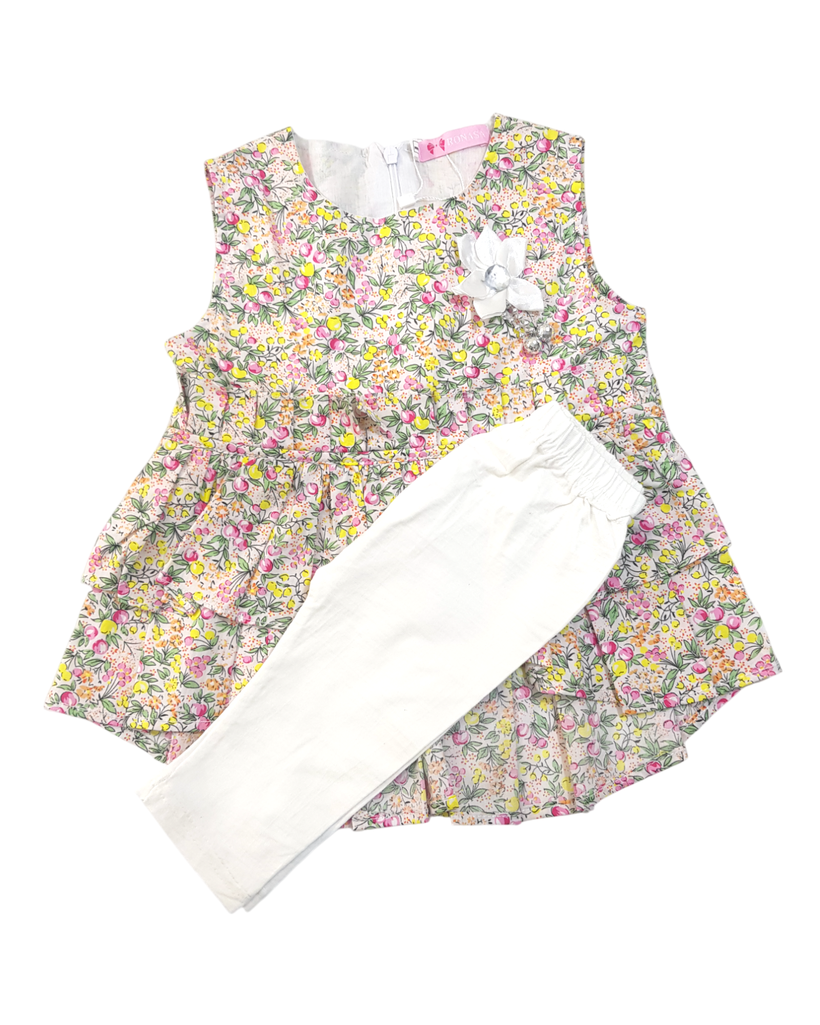 Baby Girl New Style Dress With Trouser & Bag