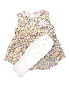 Baby Girl New Style Dress With Trouser & Bag