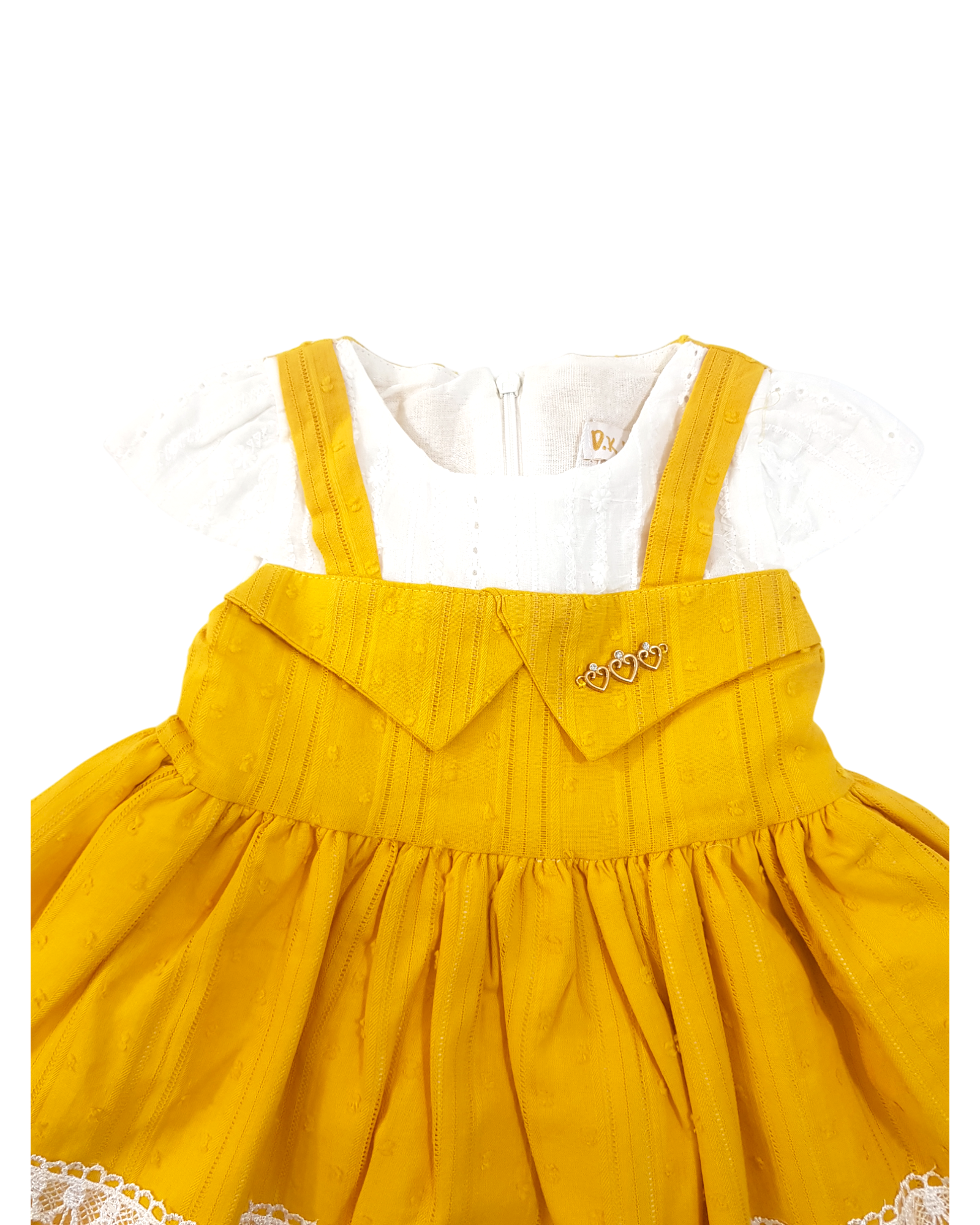 Baby Girl Embroidered Yellow Dress With Trouser