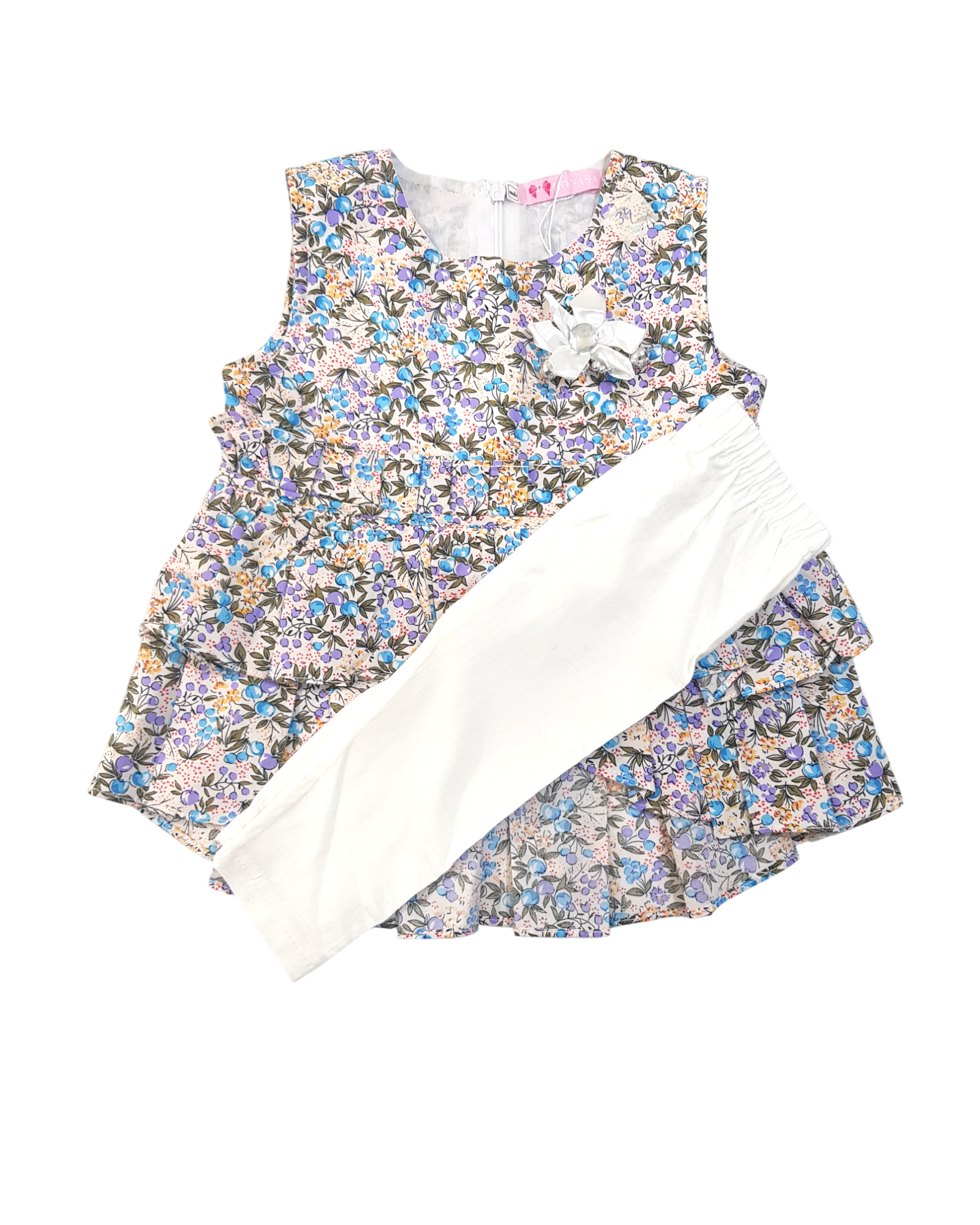 Baby Girl New Style Dress With Trouser & Bag