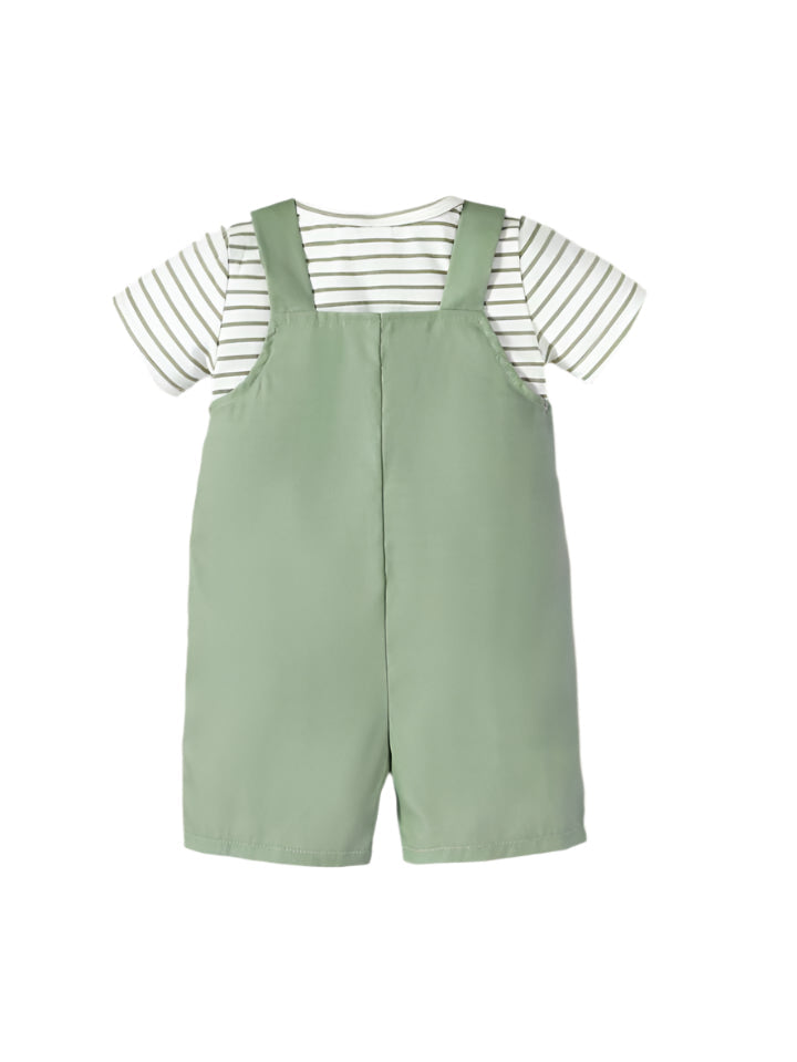 Baby Boys 2Pcs Casual Striped T-Shirt & Dungaree