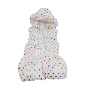 Polka Dot Hooded Puffer Vest