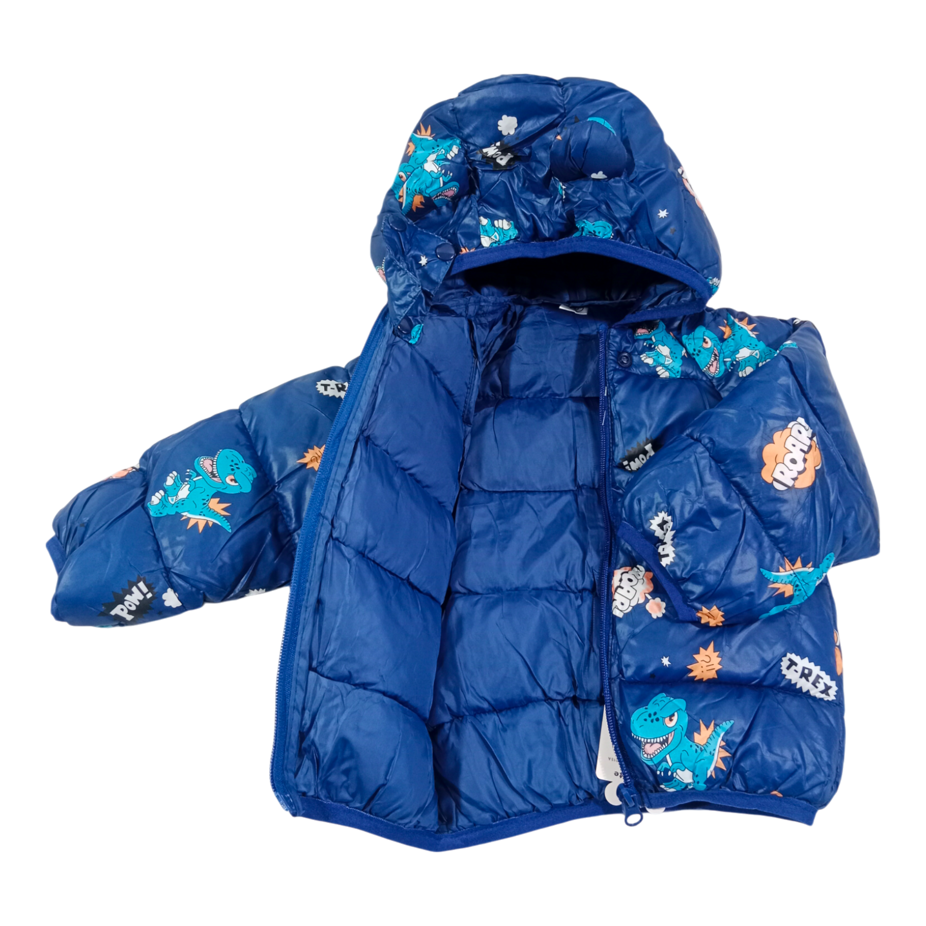 Sweet Dino Printed  Winter Jacket