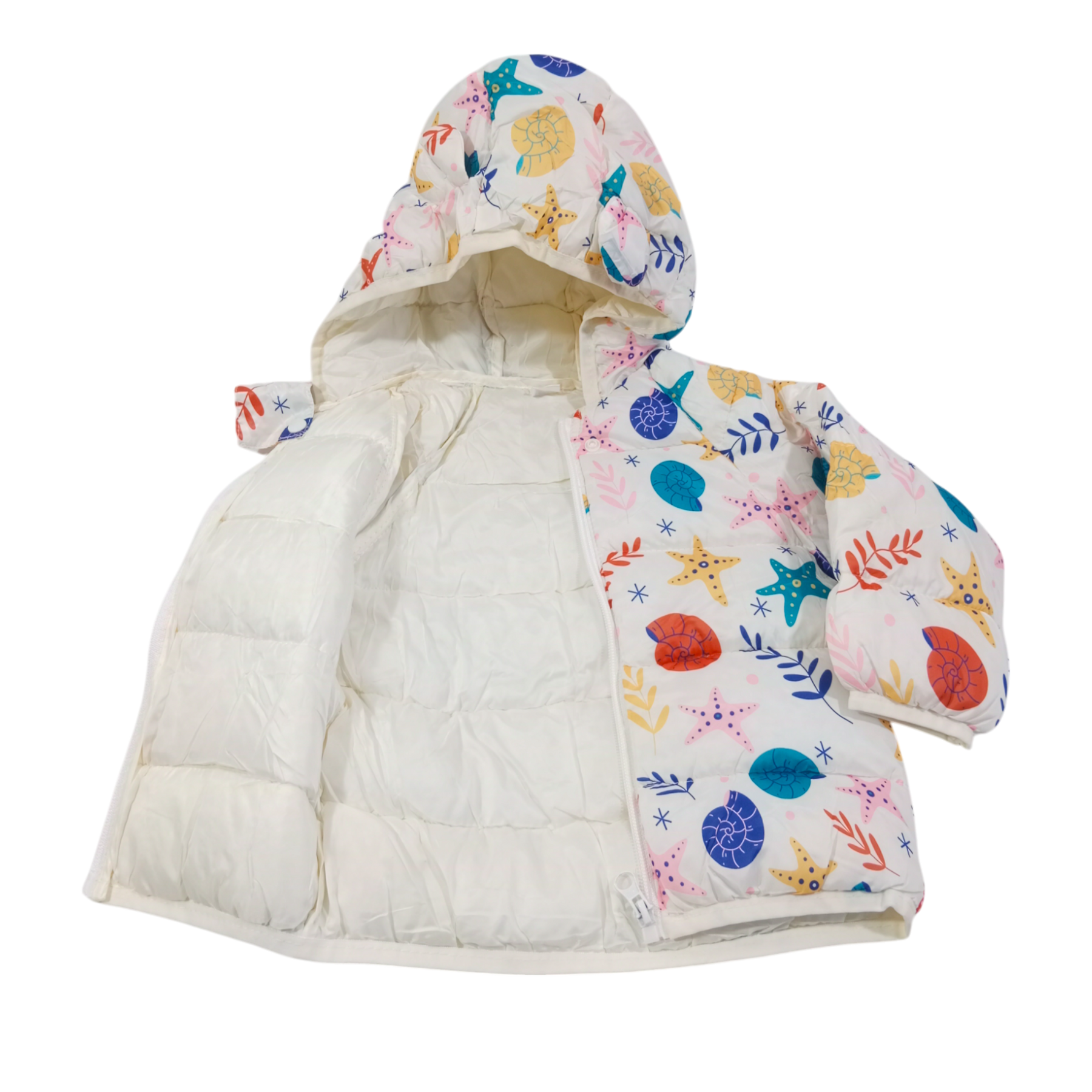 Girls Multi Printing Winter Jacket