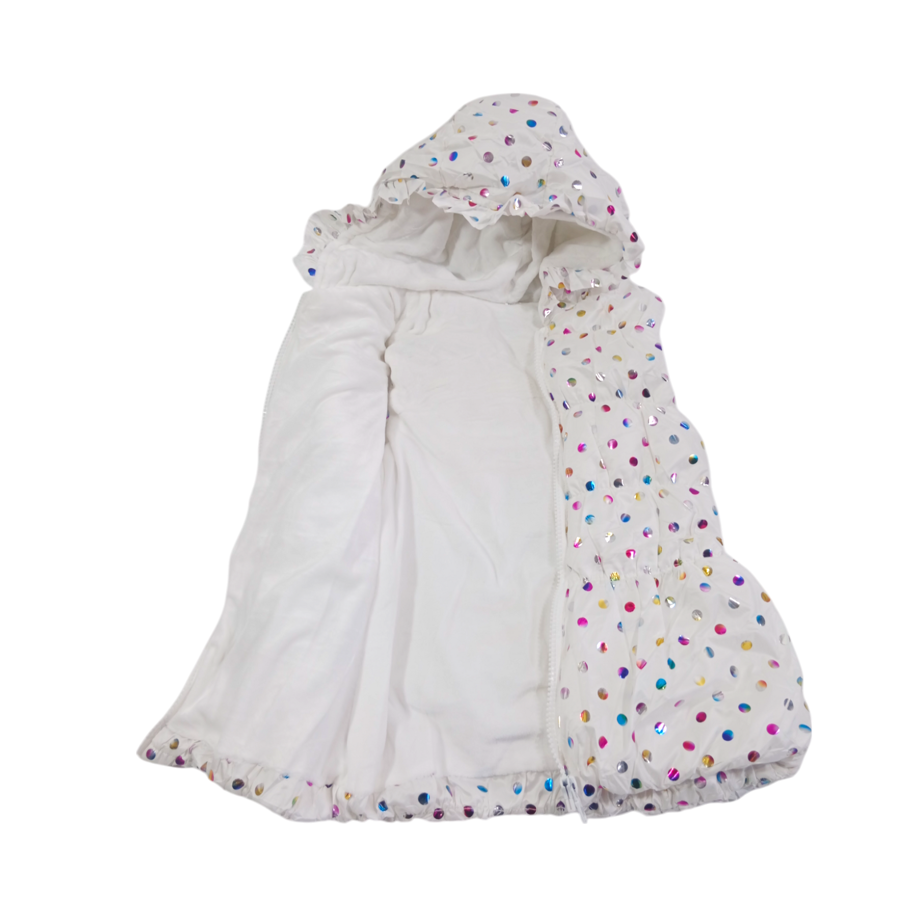 Polka Dot Hooded Puffer Vest