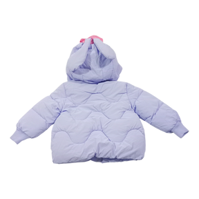 Winter Cotton-Padded Purple Jacket Cute Cartoon Pattern Bunny Ears Furry
