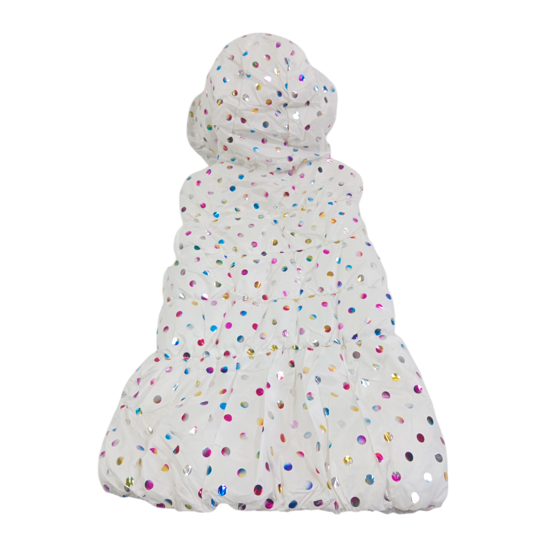 Polka Dot Hooded Puffer Vest