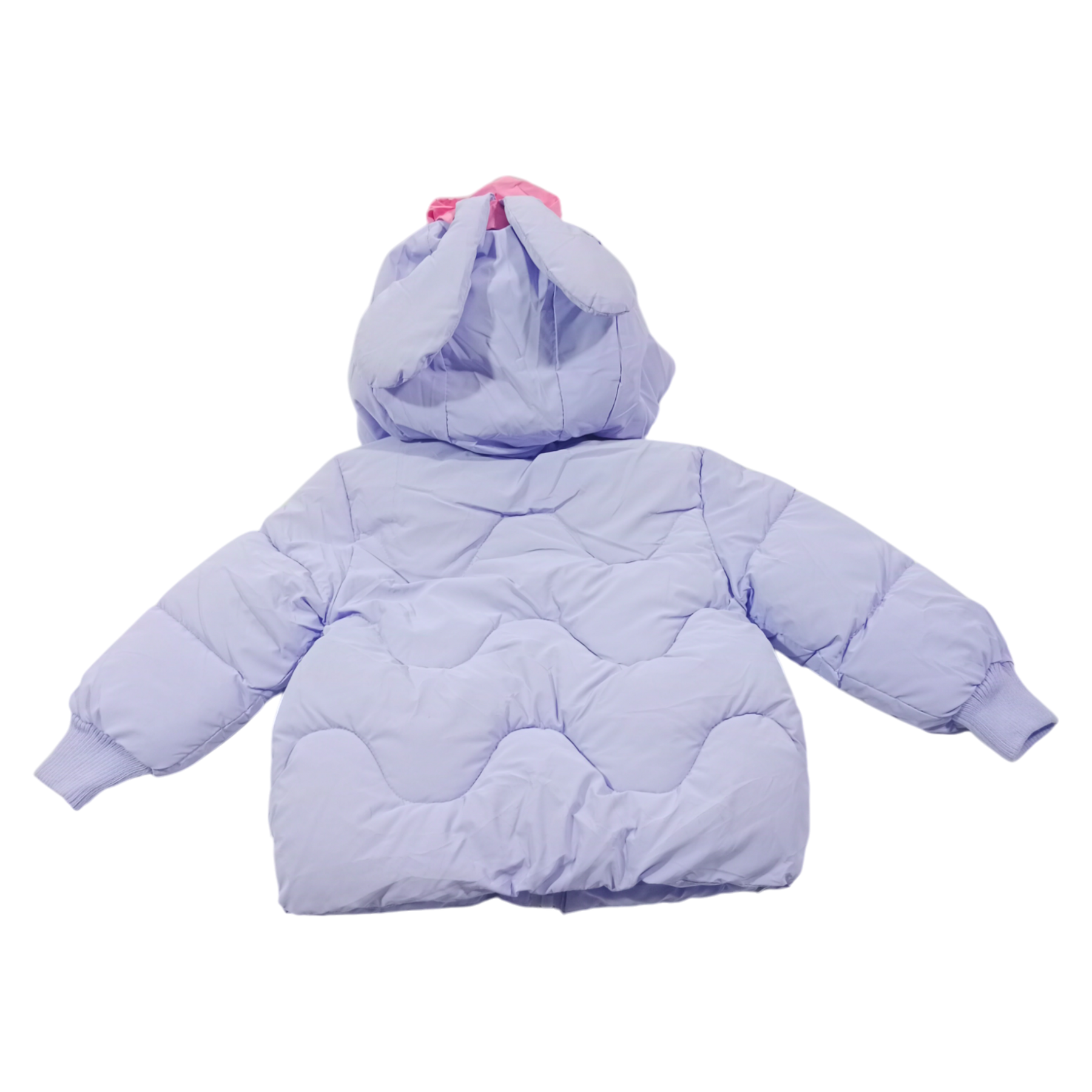 Winter Cotton-Padded Purple Jacket Cute Cartoon Pattern Bunny Ears Furry