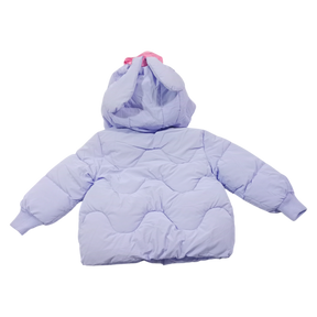 Winter Cotton-Padded Purple Jacket Cute Cartoon Pattern Bunny Ears Furry