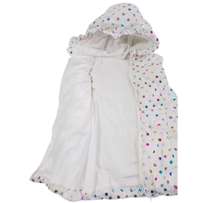 Polka Dot Hooded Puffer Vest