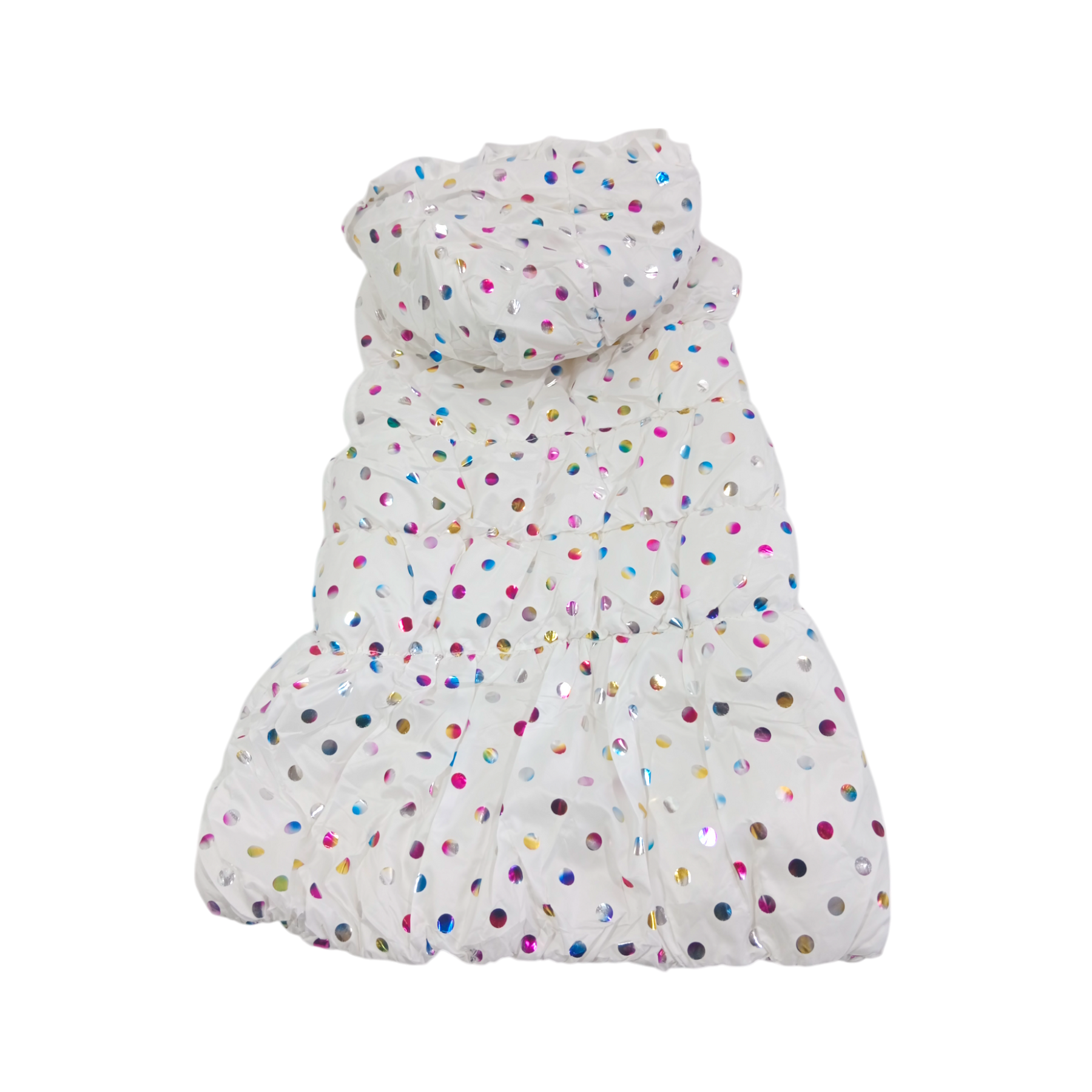 Polka Dot Hooded Puffer Vest