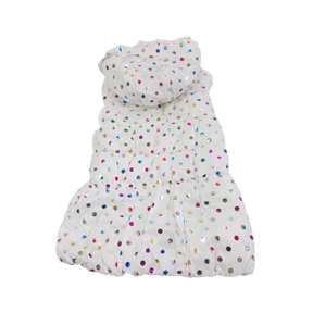 Polka Dot Hooded Puffer Vest