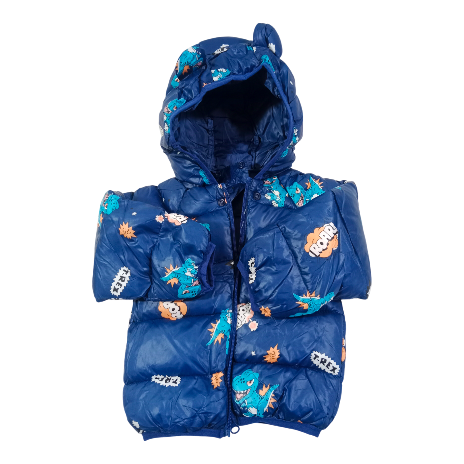 Sweet Dino Printed  Winter Jacket