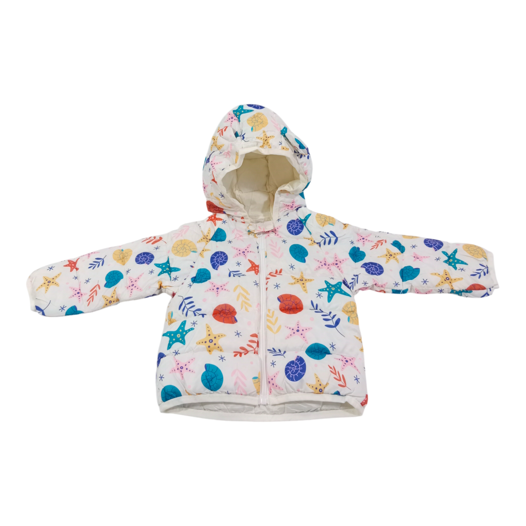 Girls Multi Printing Winter Jacket
