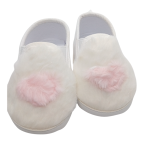 baby girl white fur shoes