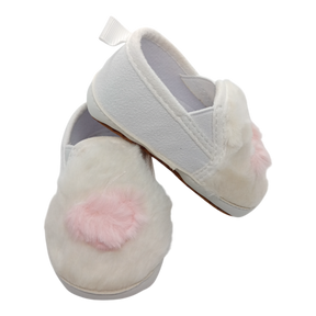 baby girl white fur shoes