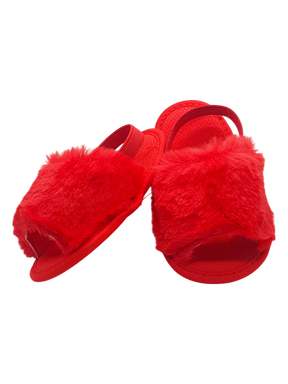 Baby Girls Red Furr Shoes