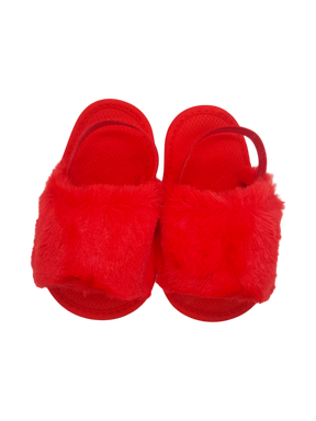 Baby Girls Red Furr Shoes