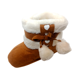 Winter Snow Baby 2-Colors Warm Fluff Balls Indoor Cottton Soft Rubber Sole Baby Shoes