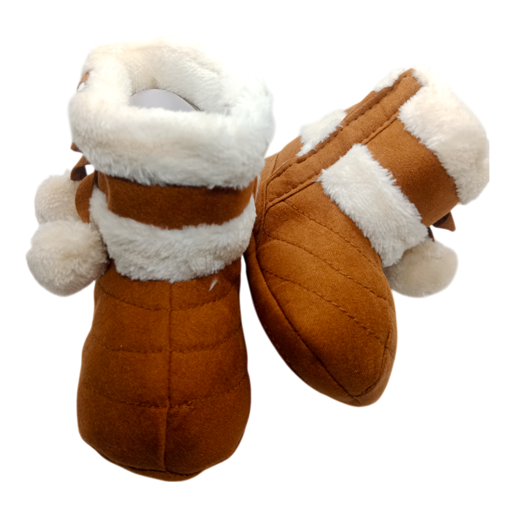 Winter Snow Baby 2-Colors Warm Fluff Balls Indoor Cottton Soft Rubber Sole Baby Shoes