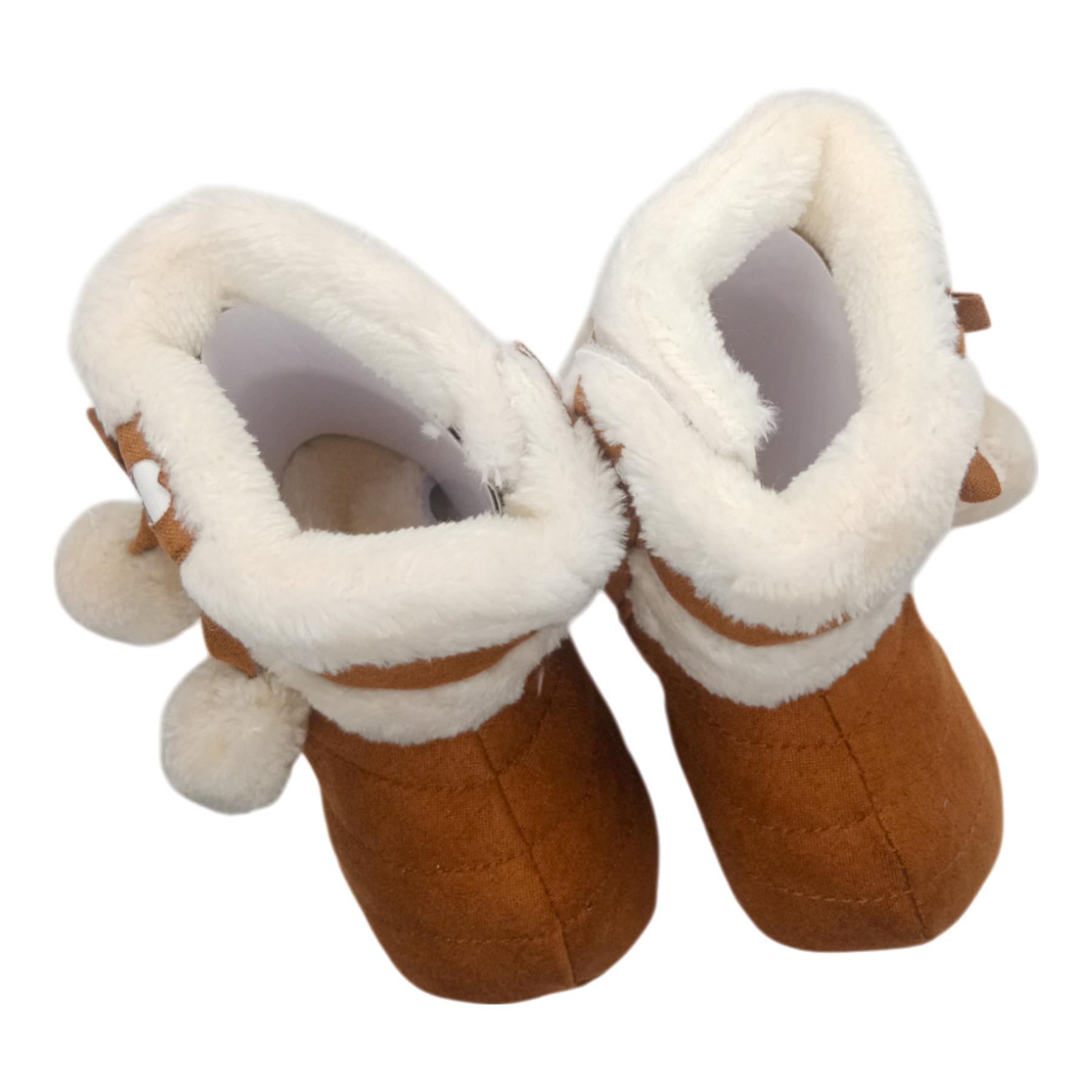 Winter Snow Baby 2-Colors Warm Fluff Balls Indoor Cottton Soft Rubber Sole Baby Shoes