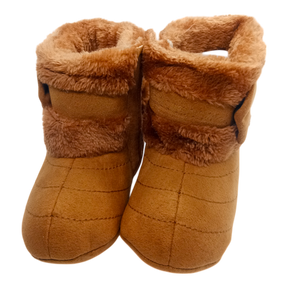 Winter Rubber Sole Cute Bow Warm Plush Pom Snow Shoes Warm Baby Walking Shoes