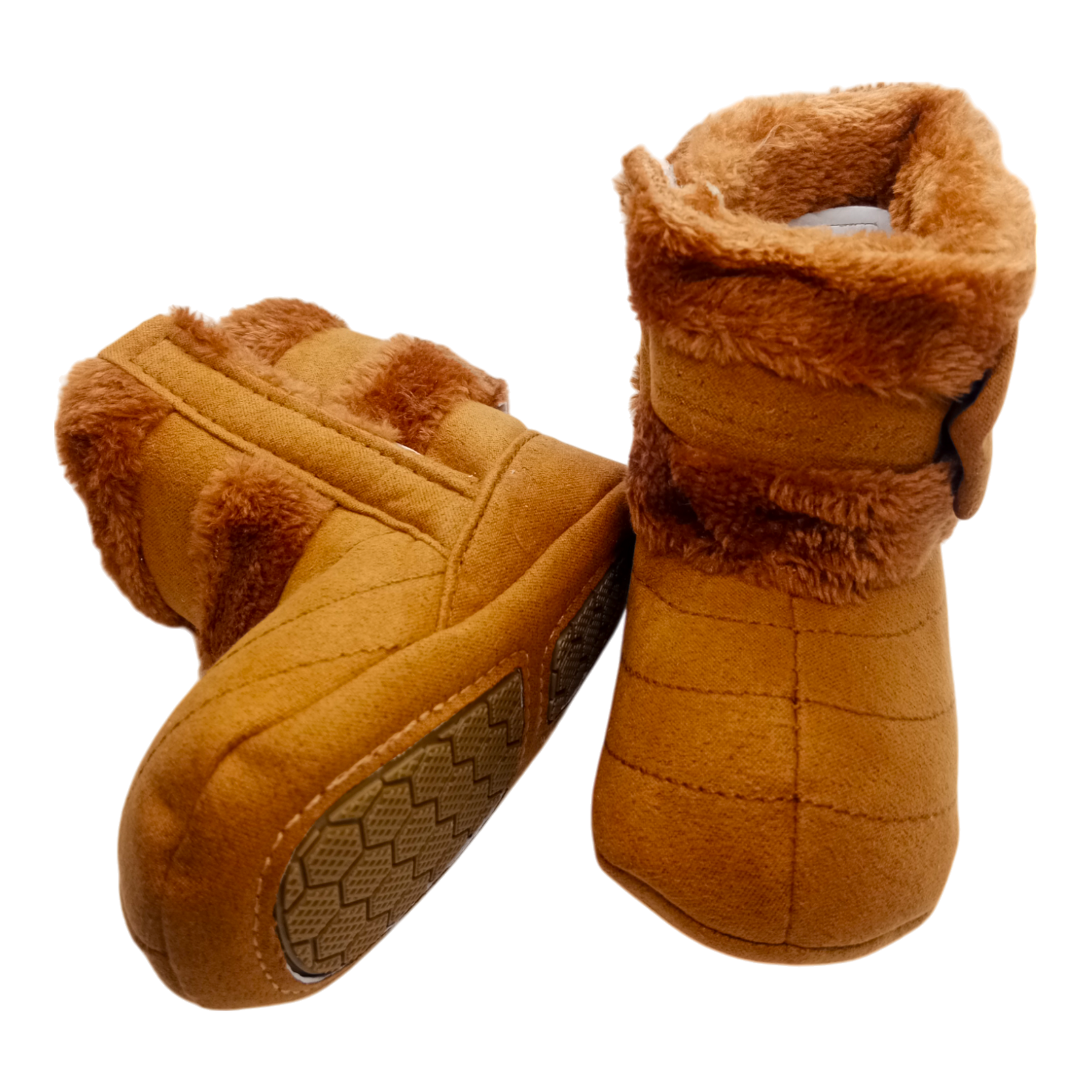 Winter Rubber Sole Cute Bow Warm Plush Pom Snow Shoes Warm Baby Walking Shoes