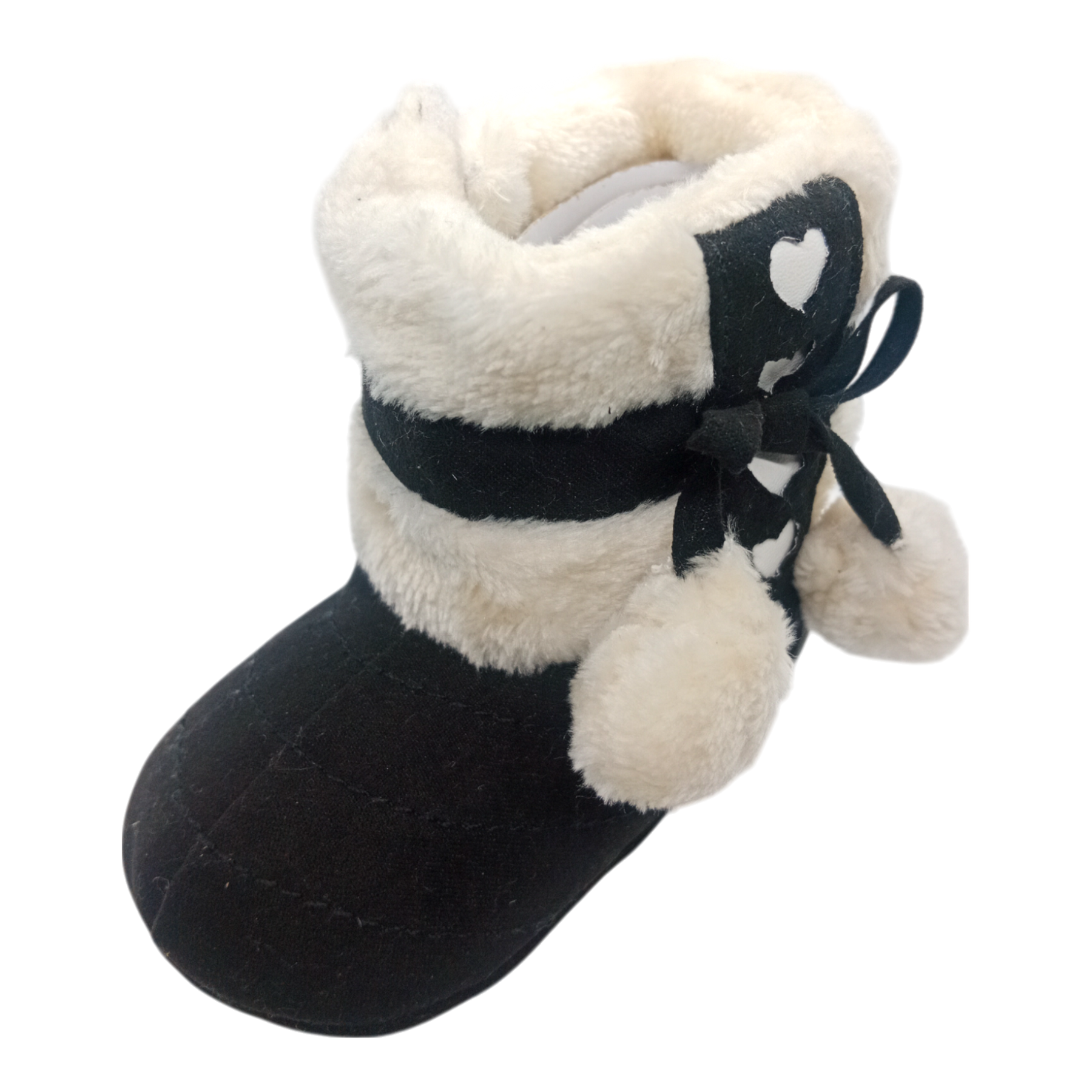 Winter Snow Baby 2-Colors Warm Fluff Balls Indoor Cottton Soft Rubber Sole Baby Shoes