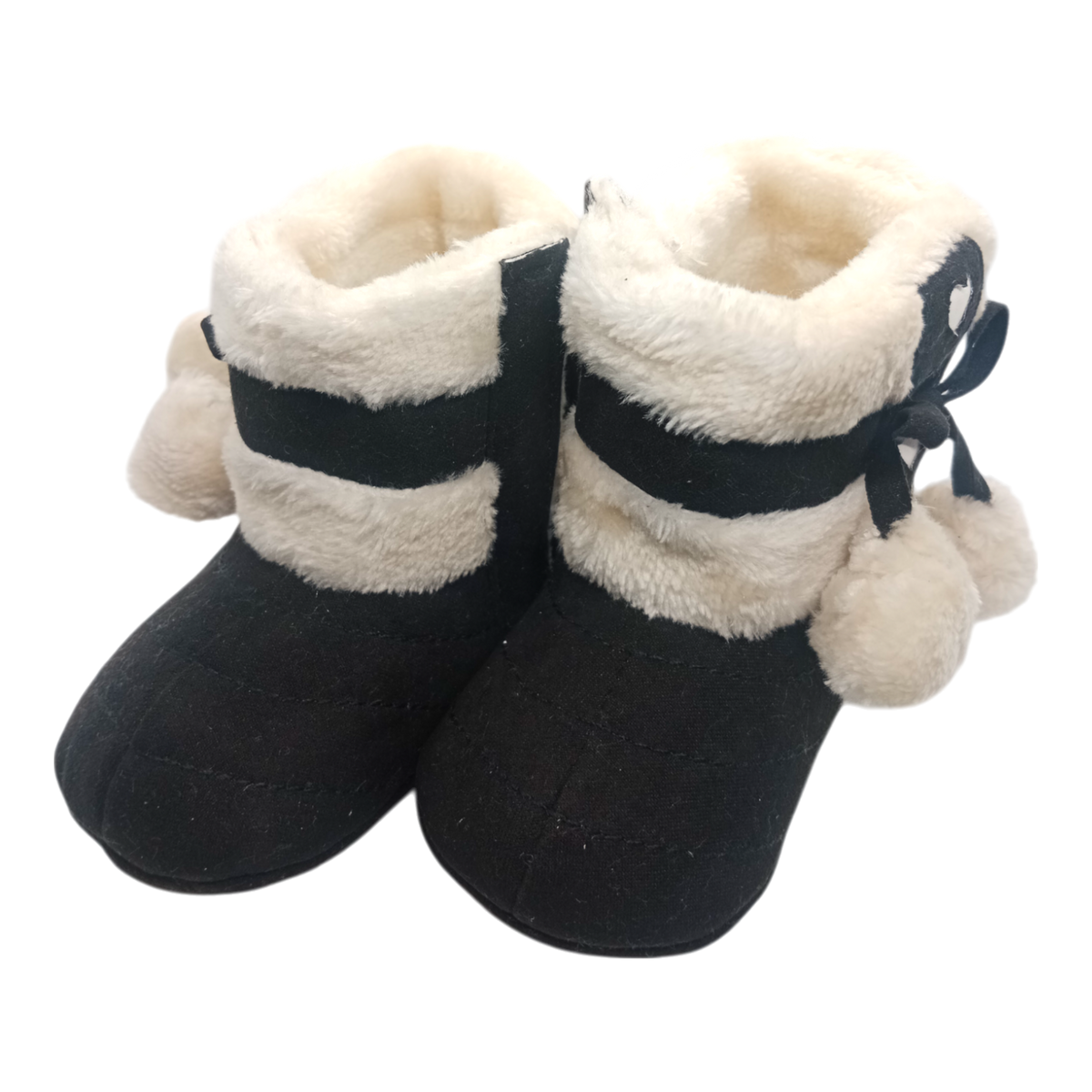Winter Snow Baby 2-Colors Warm Fluff Balls Indoor Cottton Soft Rubber Sole Baby Shoes