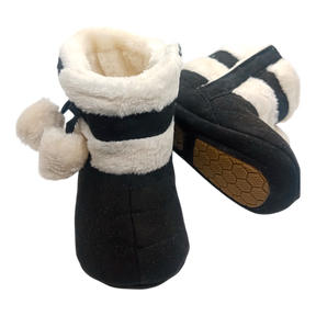 Winter Snow Baby 2-Colors Warm Fluff Balls Indoor Cottton Soft Rubber Sole Baby Shoes