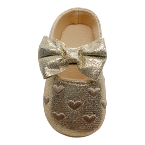 Baby Girls Golden Heart Shoes