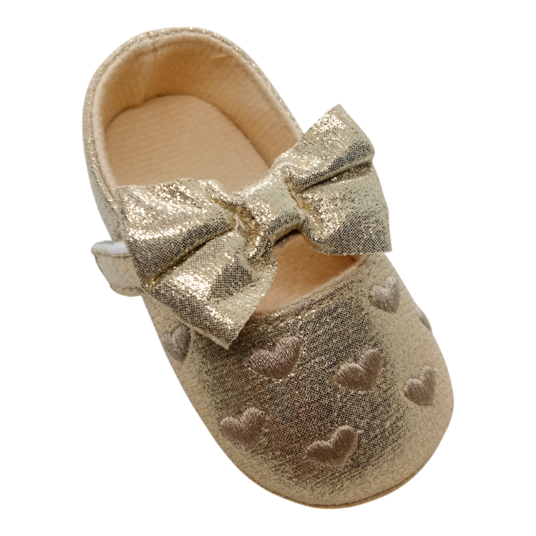 Baby Girls Golden Heart Shoes