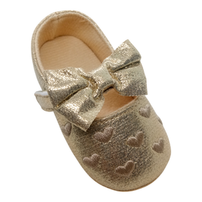Baby Girls Golden Heart Shoes