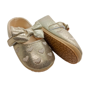 Baby Girls Golden Heart Shoes
