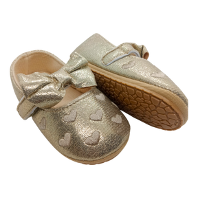 Baby Girls Golden Heart Shoes