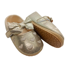 Baby Girls Golden Heart Shoes