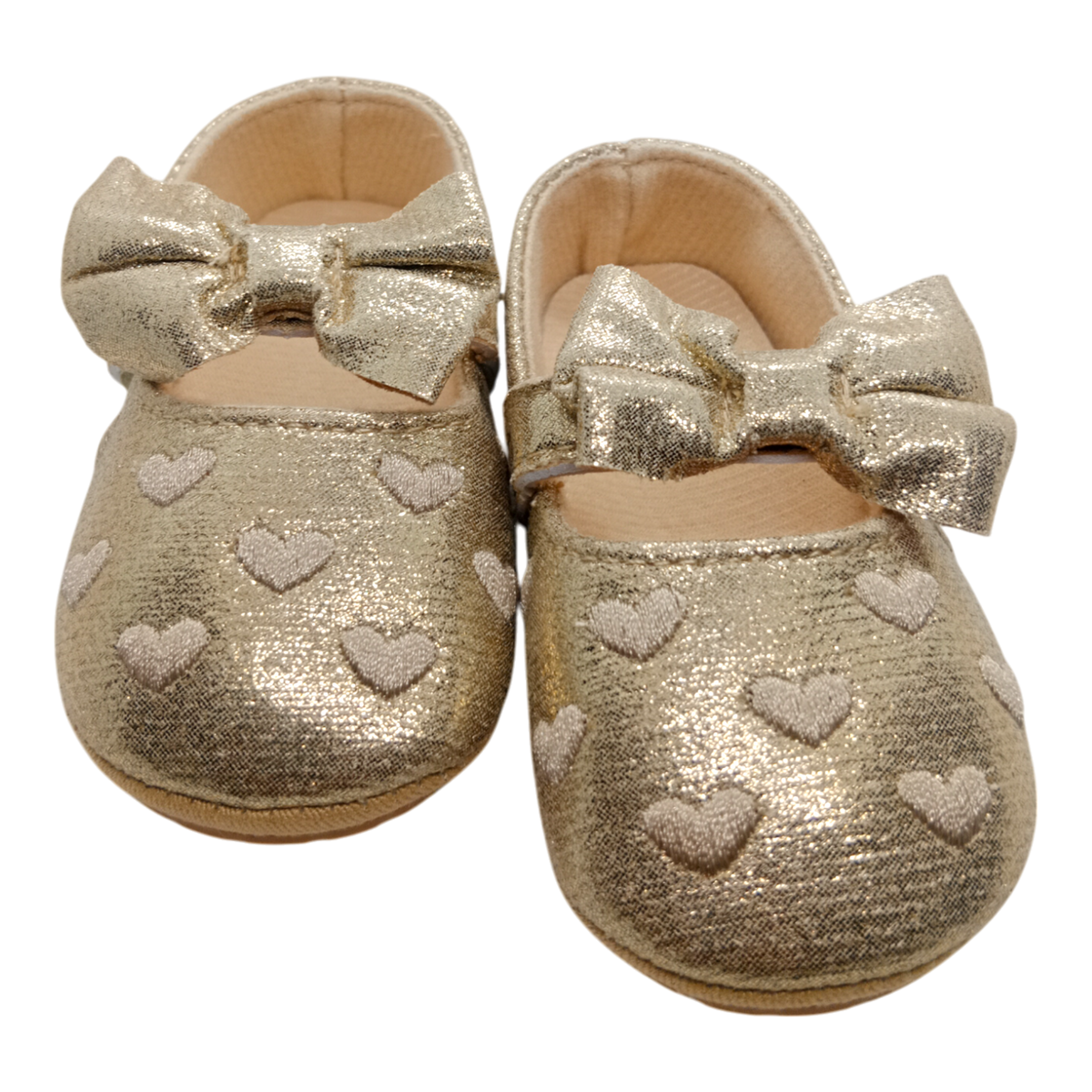 Baby Girls Golden Heart Shoes