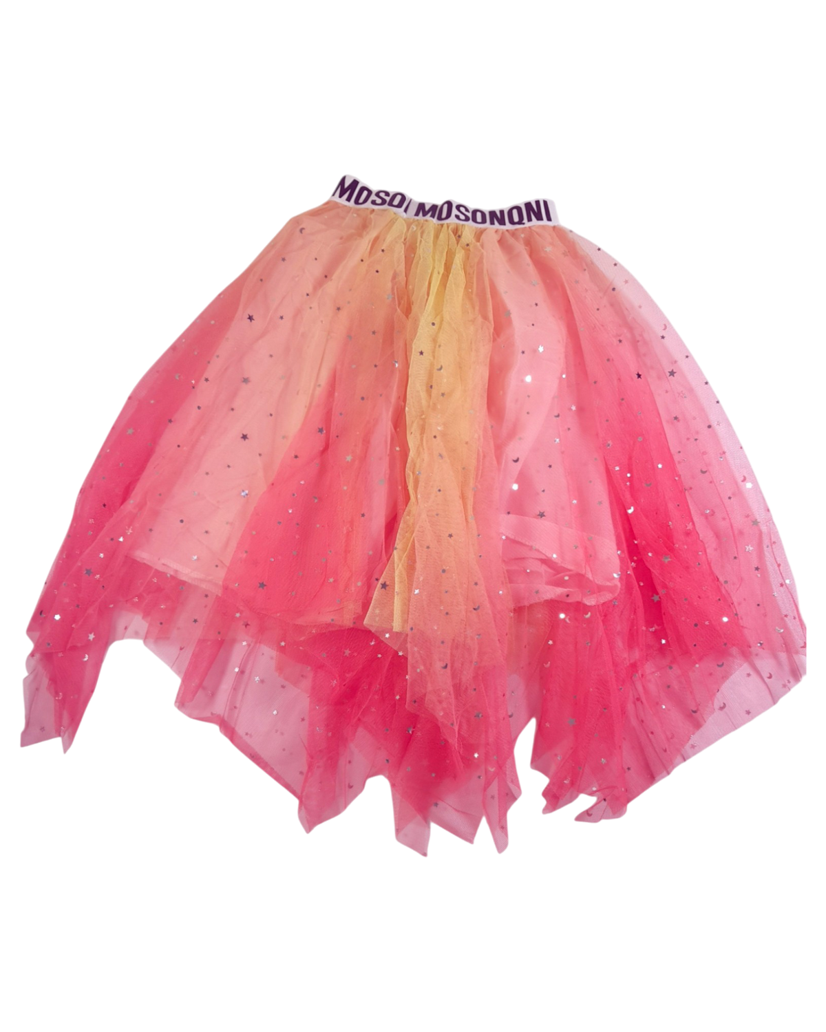 Puffy Princes Dress Mesh Party With Gold Glitter Stars