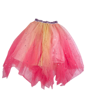 Puffy Princes Dress Mesh Party With Gold Glitter Stars