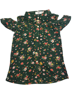 Casual Puff Short Sleeves Printed Multicolor, Top